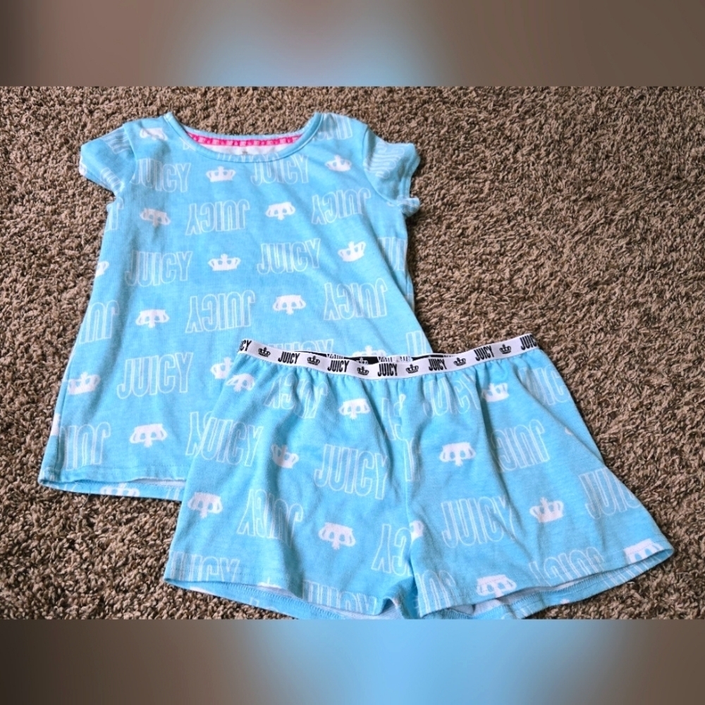 3/$20 Juicy Couture Kids Pajama Shorts Set Baby Blue